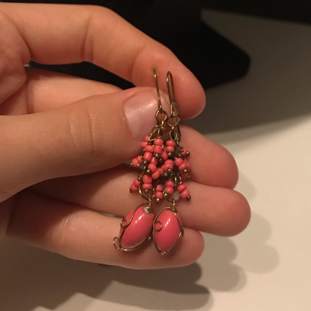 Pink dangle earrings